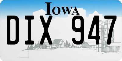 IA license plate DIX947