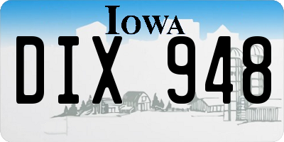 IA license plate DIX948