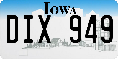 IA license plate DIX949