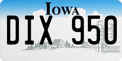 IA license plate DIX950