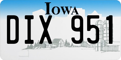 IA license plate DIX951