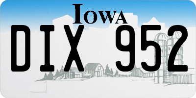 IA license plate DIX952