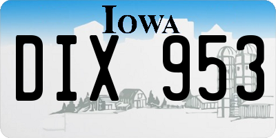 IA license plate DIX953