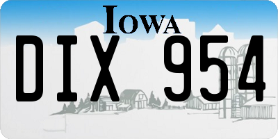 IA license plate DIX954