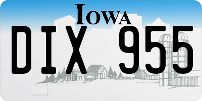 IA license plate DIX955