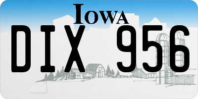 IA license plate DIX956