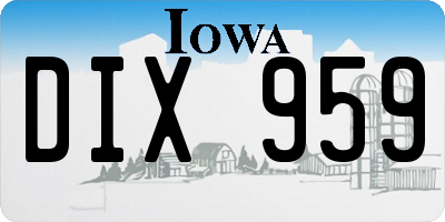 IA license plate DIX959