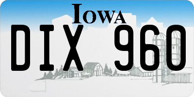 IA license plate DIX960