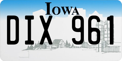 IA license plate DIX961