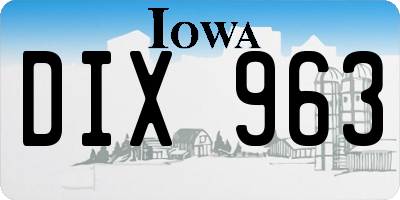 IA license plate DIX963