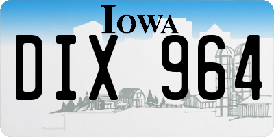 IA license plate DIX964