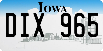 IA license plate DIX965