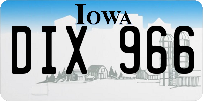 IA license plate DIX966