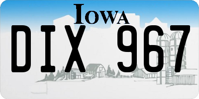 IA license plate DIX967