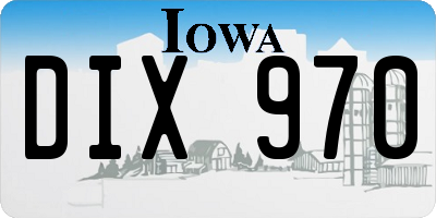 IA license plate DIX970