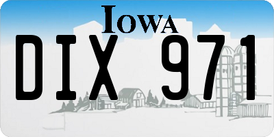 IA license plate DIX971