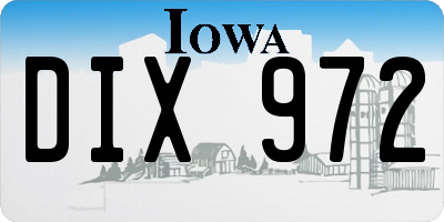 IA license plate DIX972