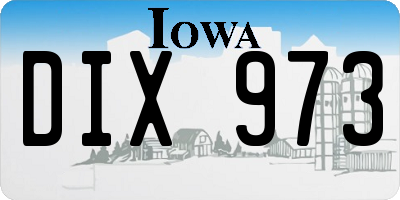 IA license plate DIX973