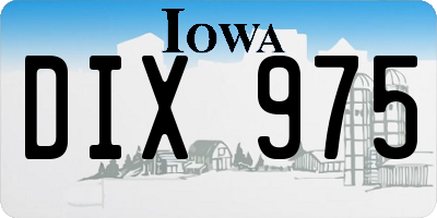 IA license plate DIX975