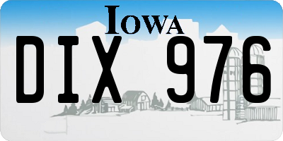 IA license plate DIX976