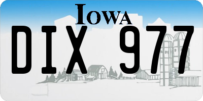 IA license plate DIX977