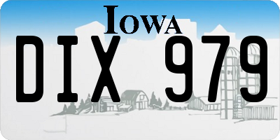 IA license plate DIX979
