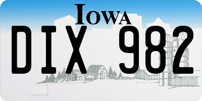 IA license plate DIX982
