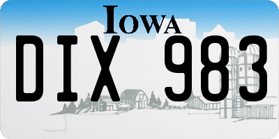 IA license plate DIX983