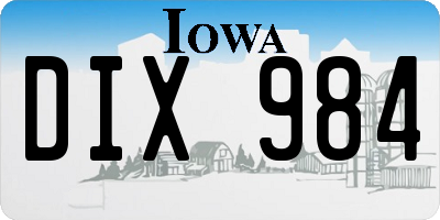 IA license plate DIX984