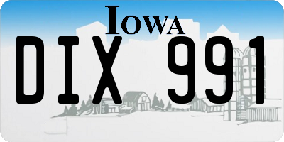 IA license plate DIX991