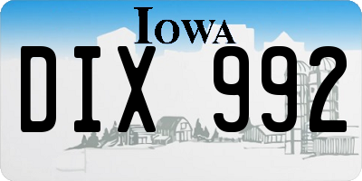 IA license plate DIX992