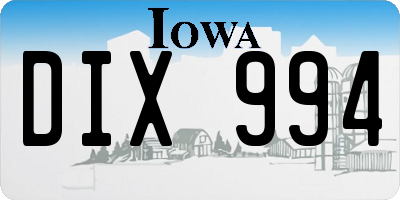 IA license plate DIX994