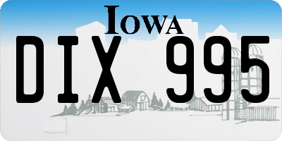 IA license plate DIX995