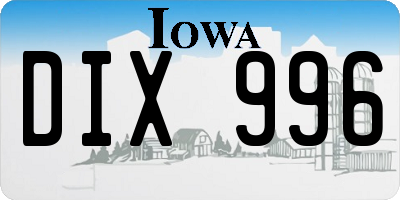 IA license plate DIX996