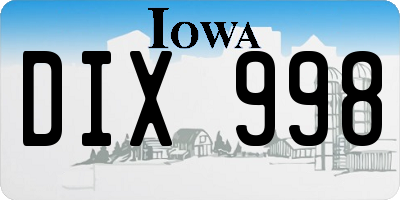IA license plate DIX998