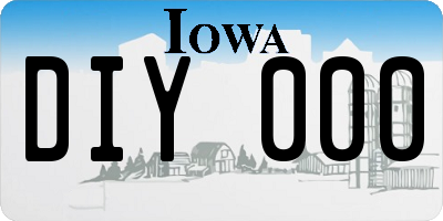 IA license plate DIY000