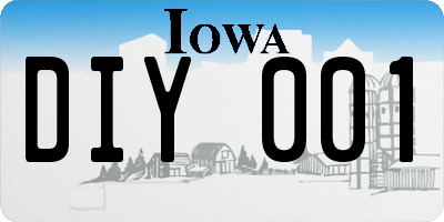 IA license plate DIY001