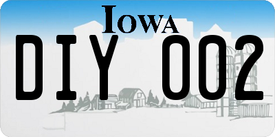 IA license plate DIY002