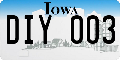 IA license plate DIY003