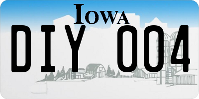 IA license plate DIY004