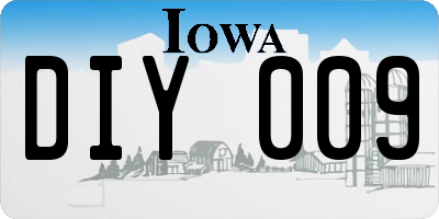 IA license plate DIY009
