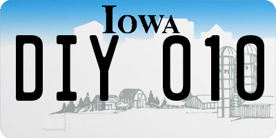 IA license plate DIY010