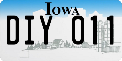 IA license plate DIY011