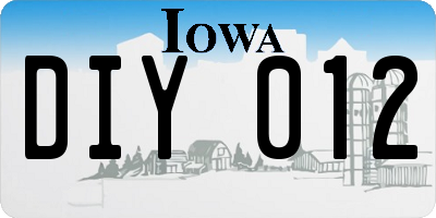 IA license plate DIY012