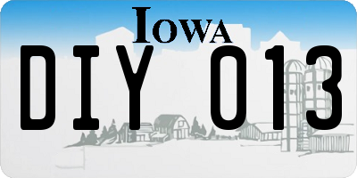 IA license plate DIY013