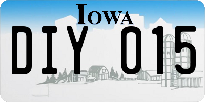 IA license plate DIY015