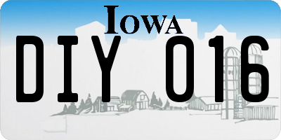 IA license plate DIY016