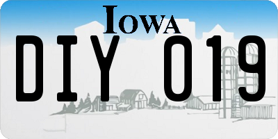 IA license plate DIY019