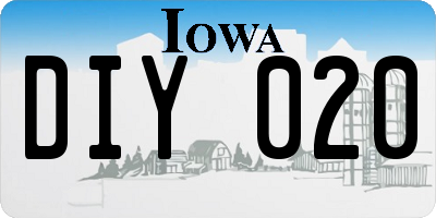 IA license plate DIY020