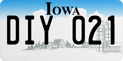 IA license plate DIY021